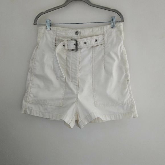 Phillip Lim Belted Cargo Ecru High Waisted Cotton Not Too Short Shorts - Picture 4 of 12